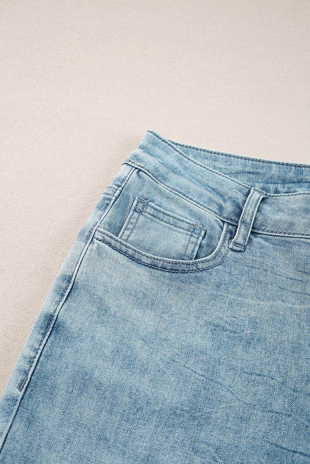 Dusk Blue Acid Wash Extra Wide Leg High Waist Long Jeans.