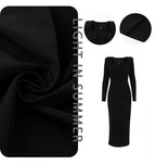 A1. Long Skirt, Square Neck, Slim Fit Carmine Juneberry
