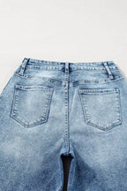 Dusk Blue Central Seamed Wide Leg High Waist Jeans Carmine Juneberry