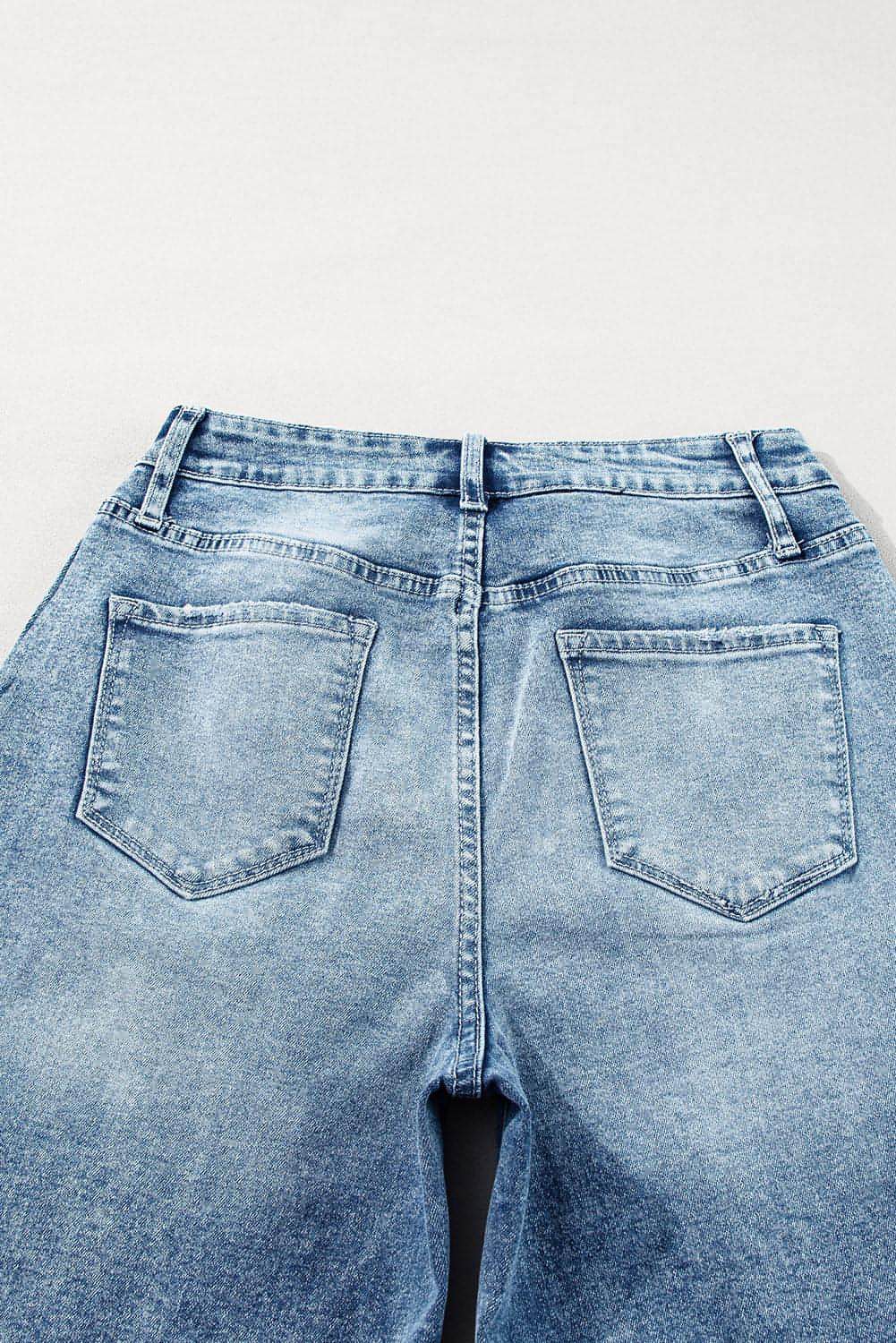 Dusk Blue Central Seamed Wide Leg High Waist Jeans Carmine Juneberry