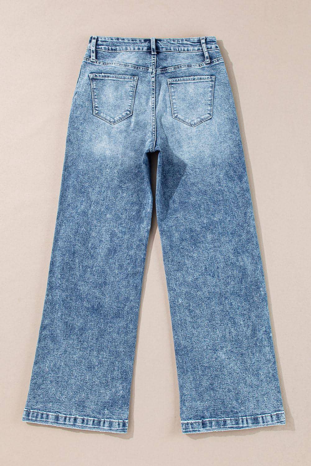 Dusk Blue Central Seamed Wide Leg High Waist Jeans Carmine Juneberry
