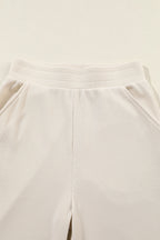Solid Collared Pullover and Pants Set Byzantium Bay
