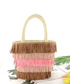 SolunaWeave™ – Fiesta Fringe Tote Carmine Juneberry