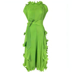A1. Autumn Short Sleeve Pleated Design Affordable Luxury Fashion Carmine Juneberry