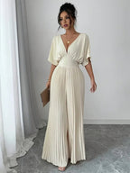 25 Edition – Pleated Wrap-Style Maxi Dress Carmine Juneberry