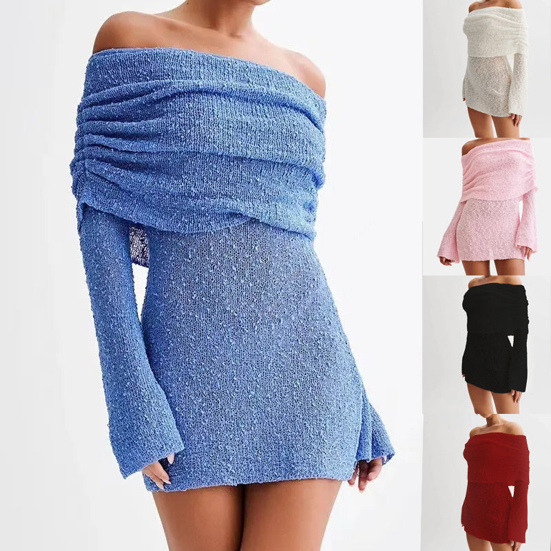 25 Edition – Off-Shoulder Knit Bodycon Dress Carmine Juneberry