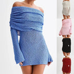 25 Edition – Off-Shoulder Knit Bodycon Dress Carmine Juneberry