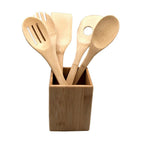 Pot for Kitchen Utensils Versa Bamboo (10 x 13,5 x 10 cm) Bigbuy