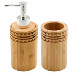 Bath Set DKD Home Decor Natural Bamboo 6,8 x 7,5 x 18 cm Bigbuy