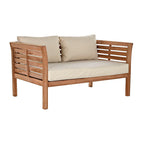 Garden sofa DKD Home Decor Brown Teak Cotton (155 x 85 x 70 cm) Bigbuy