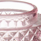 Candleholder Pink Glass (7,5 x 7,5 x 7,5 cm) Bigbuy
