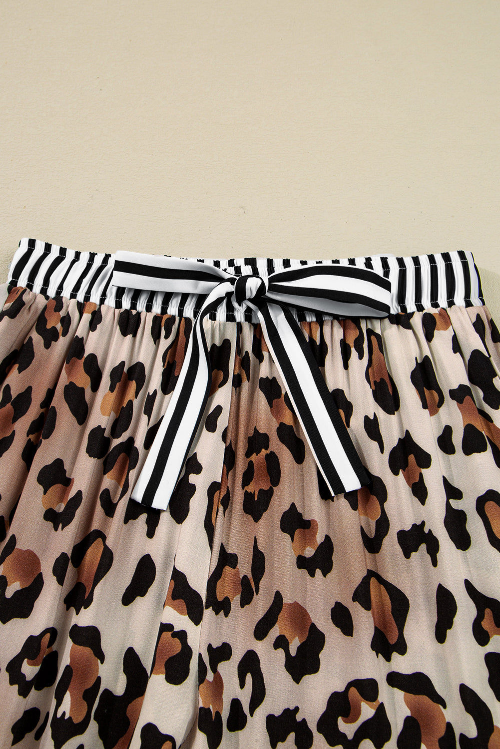 Leopard Colorblock Stripe Edge Shirt and Pants Pajama Set Byzantium Bay