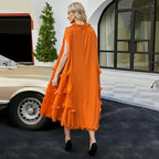 A1. Autumn Short Sleeve Pleated Design Affordable Luxury Fashion Carmine Juneberry