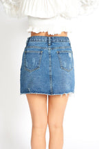 Amalia Ripped Denim Mini Skort Azure Thanatos