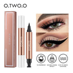 O.TWO.O Eyeliner Stamp Black Liquid Eyeliner Pen Waterproof Fast Dry Pink Lucky
