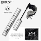 QIBEST Black Mascara Eyelashes Mascara 4D Silky Eyelashes Lengthening Pink Lucky