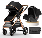 Kinderwagen Luxury Baby Stroller Pram 3 in 1 With Car Seat Poussette 3 Pear Poppy