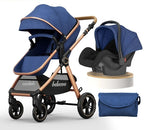 Kinderwagen Luxury Baby Stroller Pram 3 in 1 With Car Seat Poussette 3 Pear Poppy