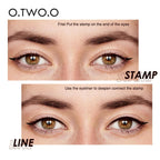 O.TWO.O Eyeliner Stamp Black Liquid Eyeliner Pen Waterproof Fast Dry Pink Lucky