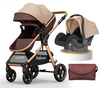 Kinderwagen Luxury Baby Stroller Pram 3 in 1 With Car Seat Poussette 3 Pear Poppy