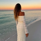 25 Edition – Elegant Off-Shoulder Lace Maxi Dress (Socialite Style) Carmine Juneberry