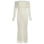25 Edition – Elegant Off-Shoulder Lace Maxi Dress (Socialite Style) Carmine Juneberry