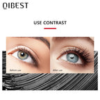 QIBEST Black Mascara Eyelashes Mascara 4D Silky Eyelashes Lengthening Pink Lucky