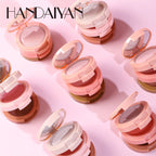 3 In 1 Matte Highlighter Contouring Blush Palette Pearly Shiny Pink Lucky