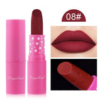 9 Colors Waterproof Rose Red Velvet Matte Lipstick Moisturizing Long Pink Lucky