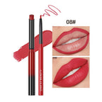 QIBEST Lipstick Pencil Waterproof Sexy Red Nude Purple Matte Tint Pink Lucky