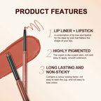 QIBEST Lipstick Pencil Waterproof Sexy Red Nude Purple Matte Tint Pink Lucky