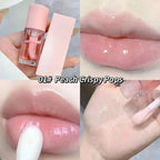 Water Light Lip Gloss Moisturizer Transparent Jelly Mirror Fruit Pink Lucky