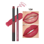 QIBEST Lipstick Pencil Waterproof Sexy Red Nude Purple Matte Tint Pink Lucky