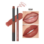 QIBEST Lipstick Pencil Waterproof Sexy Red Nude Purple Matte Tint Pink Lucky