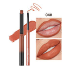 QIBEST Lipstick Pencil Waterproof Sexy Red Nude Purple Matte Tint Pink Lucky