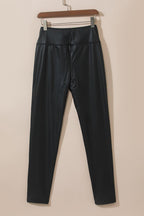 Black Faux Leather Skinny Leggings Carmine Juneberry