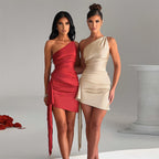Crossbody Sleeveless Slim Fit Dress Carmine Juneberry