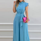 A.1 Fashion Women's Wear Blue Loose-fitting Jumpsuit Carmine Juneberry