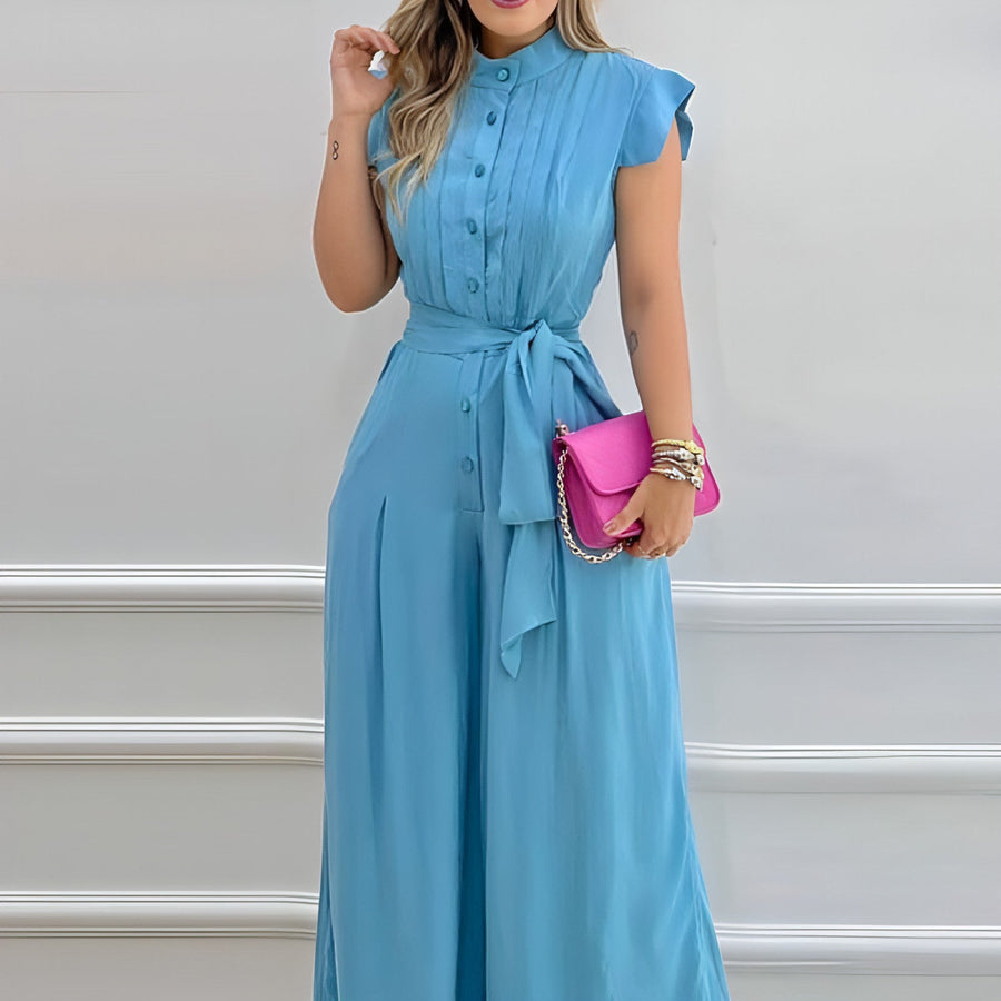 A.1 Fashion Women's Wear Blue Loose-fitting Jumpsuit Carmine Juneberry