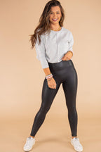 Black Faux Leather Skinny Leggings Carmine Juneberry