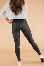 Black Faux Leather Skinny Leggings Carmine Juneberry