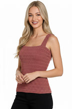 Zenana Seamless Winkle Stone Washed Tank Top Jade Icarus