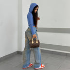 UrbanEase™ – Loose High Waist Street Jeans Carmine Juneberry