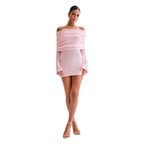 25 Edition – Off-Shoulder Knit Bodycon Dress Carmine Juneberry
