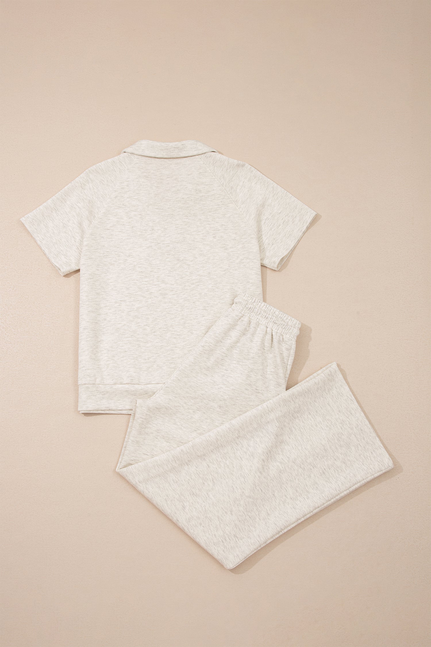 Solid Sporty Polo Tee & Drawstring Pants Set Byzantium Bay