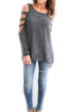 Womens Open Shoulder Long Sleeve Casual Top Yellow Pandora