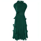 A1. Autumn Short Sleeve Pleated Design Affordable Luxury Fashion Carmine Juneberry