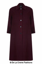 Curve Wool & Cashmere Blend Plus Size Long Coat (202) Rose Eleusis