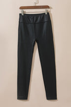 Black Faux Leather Skinny Leggings Carmine Juneberry