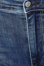 Judy Blue Full Size Mid Rise Hand Sand & Destroy Bootcut Jeans Carmine Juneberry
